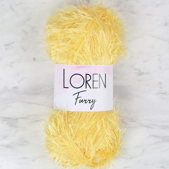 Loren Furry Sarı El Örgü İpi - RF048 - 34059 ürün görseli 1
