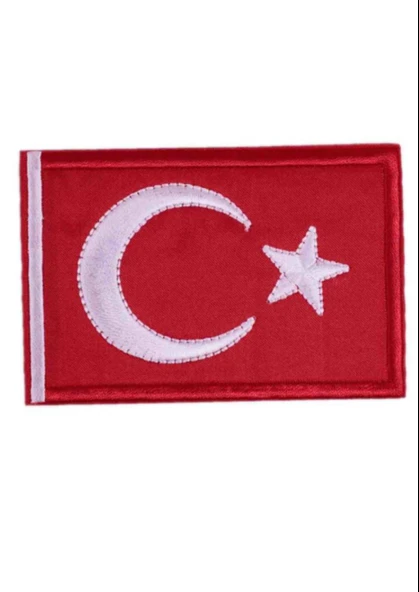 Aplike Ütü İle Yapışan Türk Bayrağı Dikdörtgen Arma 6x4 cm ürün görseli 1