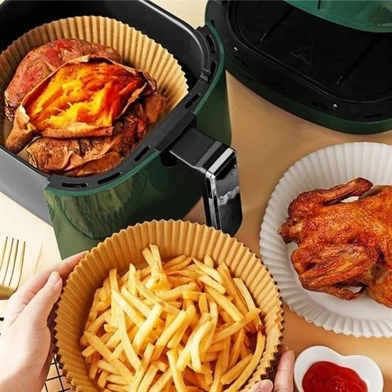50 Adet Air Fryer Pişirme Kağıdı Tek Kullanımlık Hava Fritöz Yağ Geçirmez Yapışmaz Tabak Model - 7