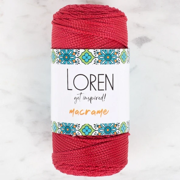 Loren Macrame Koyu Kırmızı El Örgü İpi - RM 0105 - 34345 ürün görseli 1