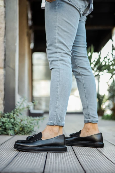 CH002 - CST Loafer Pelle Erkek Ayakkabı SIYAH - Resim 3