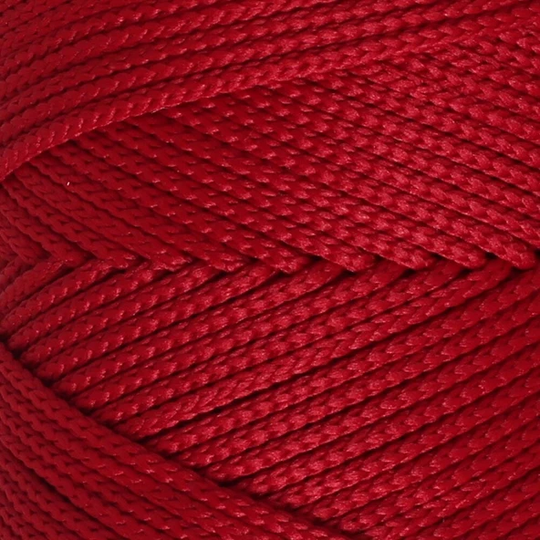 Loren Polyester Soft Macrame Koyu Kırmızı El Örgü İpi - LM020 - 34433 - Resim 2