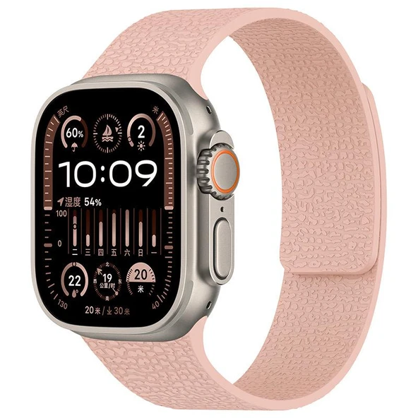 Apple Watch 10/11 42mm-38/40/41mm Kordon Kabartmalı Magetli Silikon Band 136 2/3/4/5/6/se/7/8/9 - Resim 2
