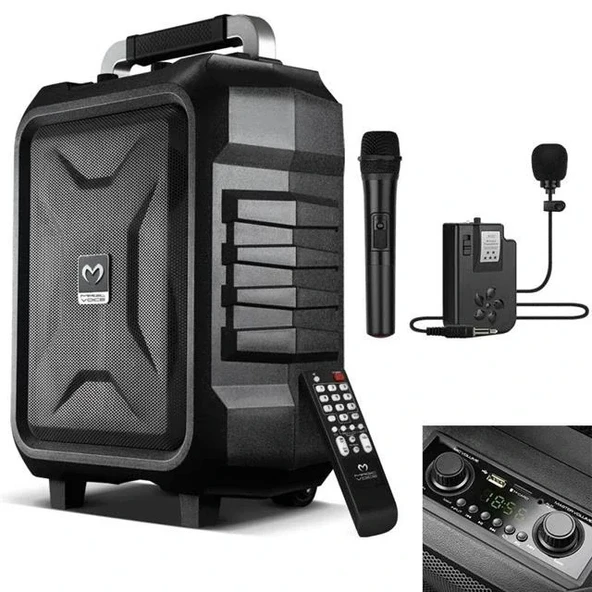 Magicvoice Mv-2015 Usb-sd-bt 1 El + 1 Yaka Mikrofonlu 300w Taşınabilir Şarjlı Hoparlör Anfi - 2