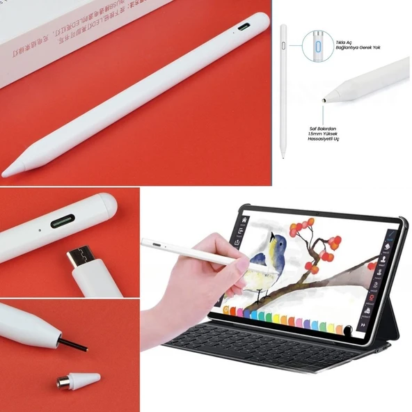 BUFFER® Evrensel Tablet ve Dokunmatik Telefonlarla Uyumlu Hassas Çizim ve Tasarım Kalemi - 5