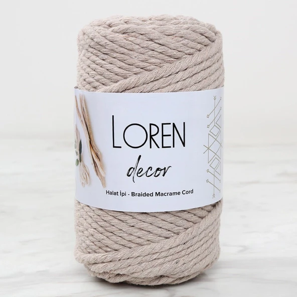 Loren Decor 3 Büküm Makrome İpi Bej - L049 ürün görseli 1