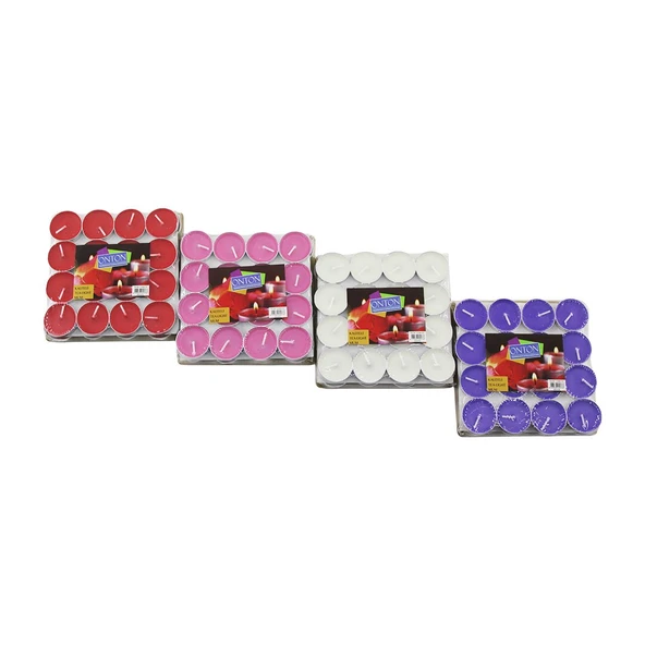 32PCS RENKLİ TEA LİGHT YUVARLAK MUM MİX - HERHANGİ BİR RENK GÖNDERİLİR (5250)