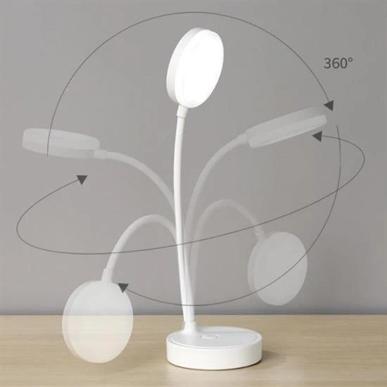 BUFFER® Yuvarlak USBli Dokunmatik 3 Kademeli 360 Derece  Özel Göz Korumalı Led Lityum Masa Lambası - 5