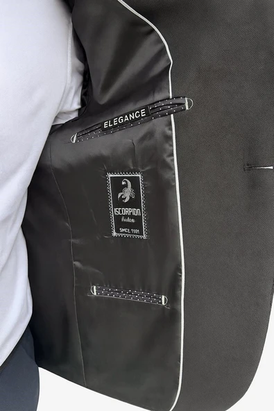 Erkek Siyah Blazer Ceket – İtalyan Kesim, Tek Düğmeli, Tek Yırtmaçlı Şık Klasik Model - Resim 5