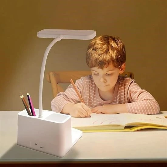 BUFFER® Kalemlikli USBli Dokunmatik 3 Kademeli 360 Derece Özel Göz Korumalı led Lityum Masa Lambası - 2