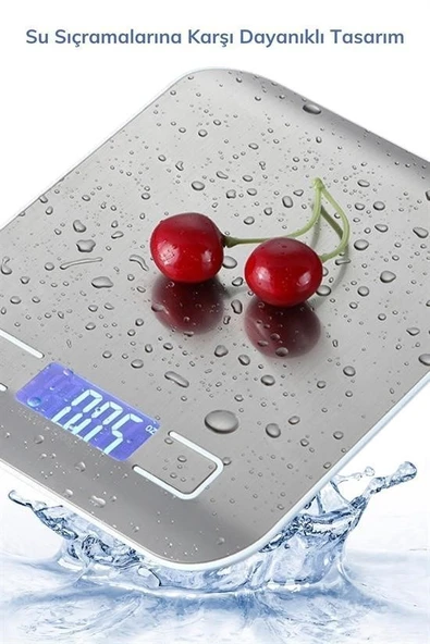 BUFFER® TF 1002 Hassas Ölçümlü Maksimum 5 Kg Kapasiteli Led Ekran Platin Dijital Mutfak Tartısı - 7