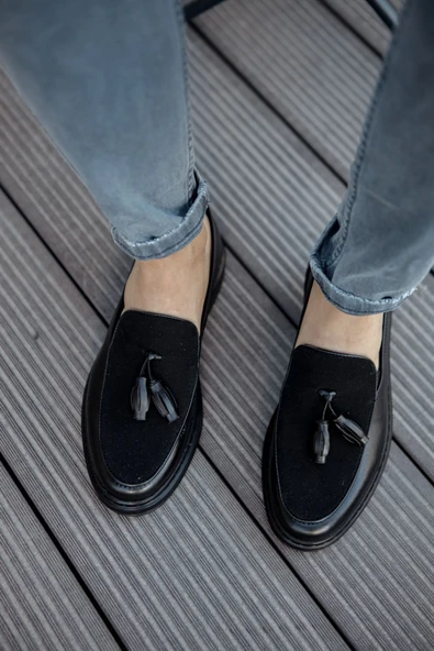 CH002 - CST Loafer Pelle Erkek Ayakkabı SIYAH - Resim 5