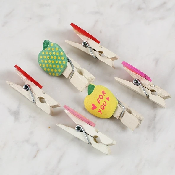 Loren Dekoratif Elma Desenli Mandal 6'lı - Resim 3