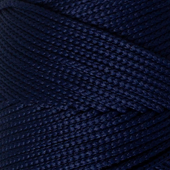 Loren Polyester Soft Macrame Koyu Lacivert El Örgü İpi - LM030 - 34436 - Resim 2