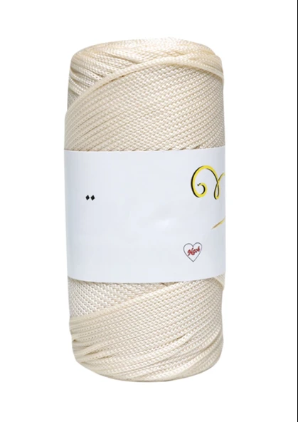 Makrome İpi 3mm Polyester  Krem