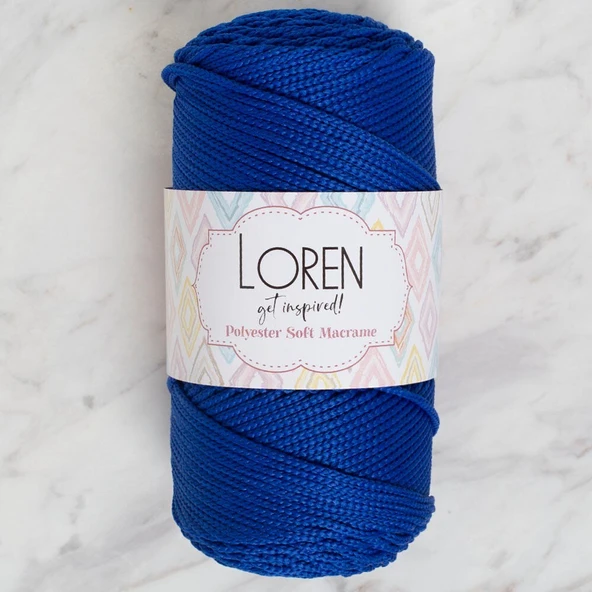 Loren Polyester Soft Macrame Saks Mavisi El Örgü İpi - LM029 - 34435 ürün görseli 1