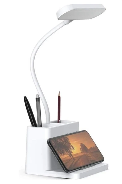 BUFFER® Kalemlikli USBli Dokunmatik 3 Kademeli 360 Derece Özel Göz Korumalı led Lityum Masa Lambası - 8