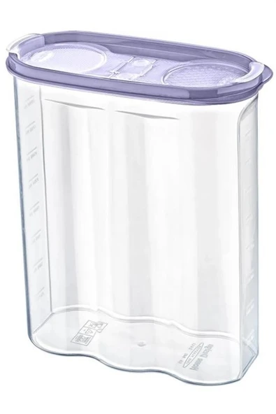 BUFFER® 2 Kapaklı Ölçekli Erzak Kuru Gıda Saklama Kutusu Kabı 2,4 Litre-SA940 - Resim 5