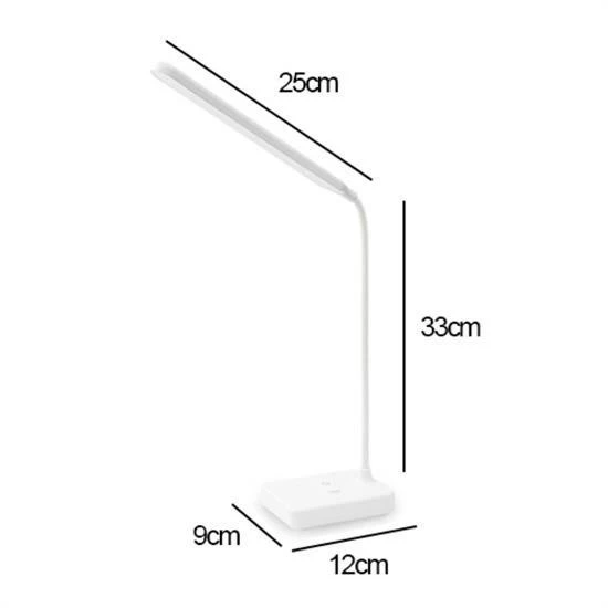 BUFFER® İnce Uzun USBli Dokunmatik 3 Kademeli 360 Derece Özel Göz Korumalı led Lityum Masa Lambası - 6