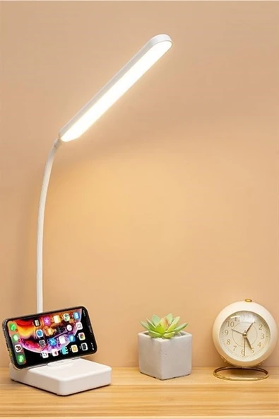 BUFFER® İnce Uzun USBli Dokunmatik 3 Kademeli 360 Derece Özel Göz Korumalı led Lityum Masa Lambası - 7