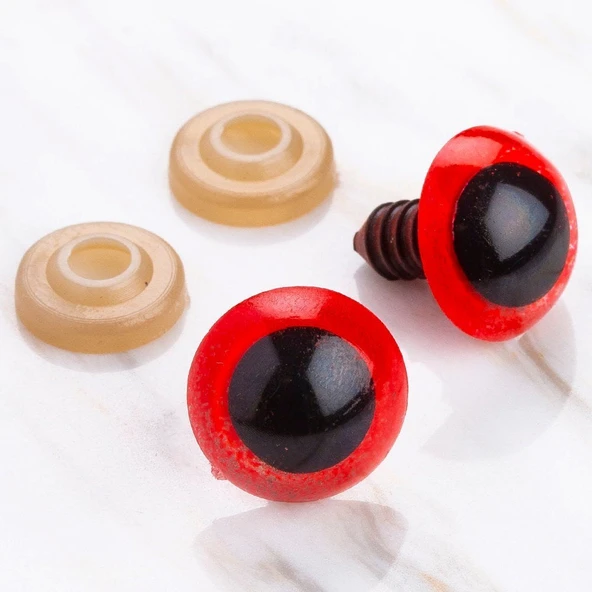 Loren 16 mm Kırmızı 5 Çift Amigurumi Göz ürün görseli 1