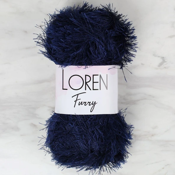 Loren Furry Lacivert El Örgü İpi - RF005 - 34044 ürün görseli 1