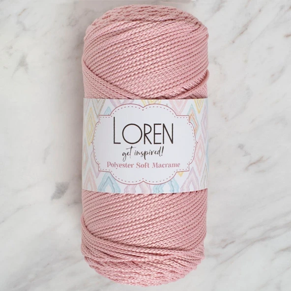 Loren Polyester Soft Macrame Pembe El Örgü İpi - LM042 - 34446 ürün görseli 1