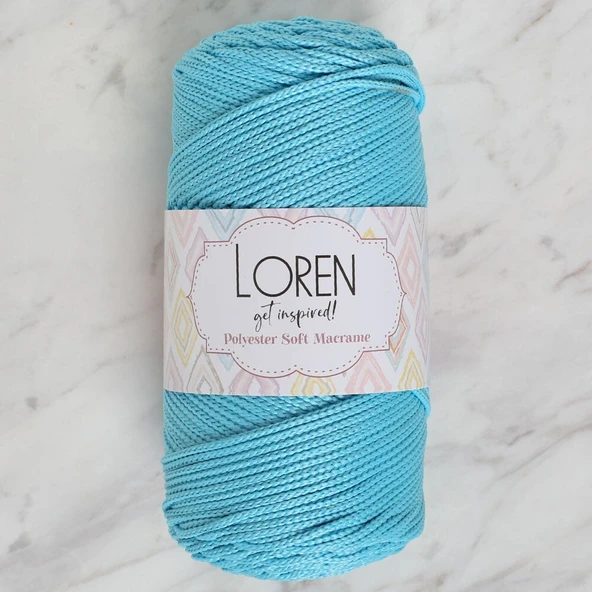 Loren Polyester Soft Macrame Turkuaz El Örgü İpi - LM045 - 34447 ürün görseli 1