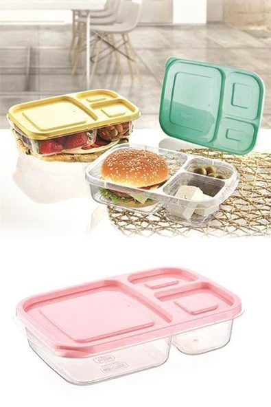 BUFFER® 3 Bölmeli Sefer Tası Pratik Kolay Gıda Diyet Saklama Erzak Kabı - 8