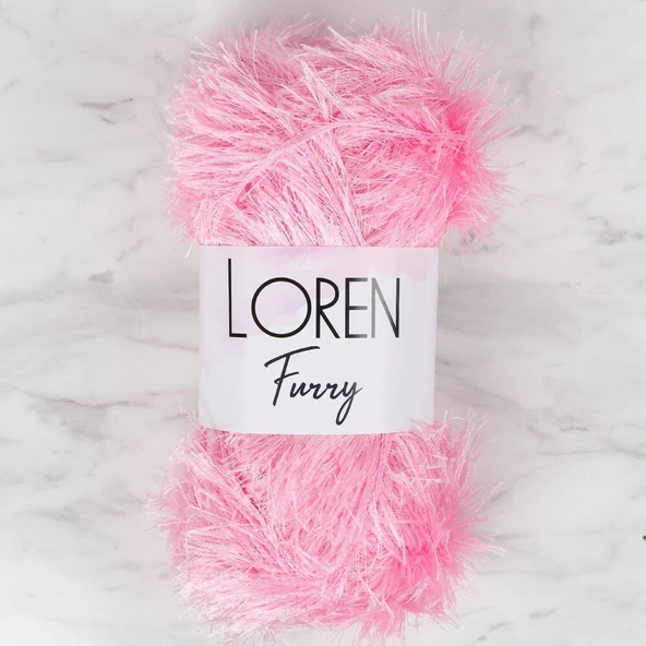 Loren Furry Pembe El Örgü İpi - RF014 - 34049 ürün görseli 1
