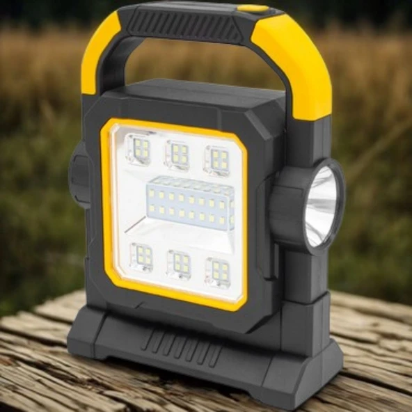 BUFFER® HelloCloud Şarjlı Solar LED Çalışma Işığı | USB Çıkışlı Taşınabilir Projektör Lamba - 5