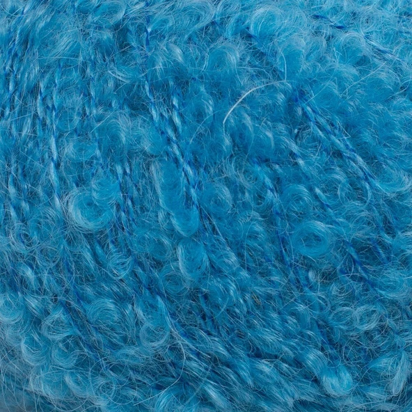 La Mia Alpaca Boucle 50 Gr Mavi El Örgü İpi - L339 - 34390 - Resim 2