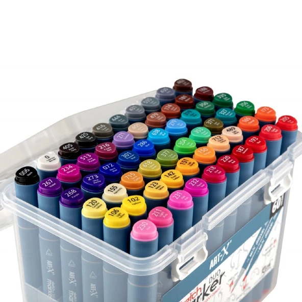 Rich Art-X Sketch Marker Duo Su Bazlı Çift Uçlu Kalem 60 Renk (KOD: 18050) - Resim 2