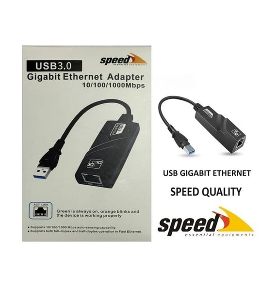 Speed SP-UE050 USB 3.0 to RJ45 10/100/1000 Mbps Gigabit Ethernet Çevirici ürün görseli 1