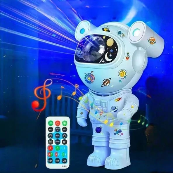 BUFFER® Stickerlı ,Kumandalı ASTRONOT Model Gece Lambası - 4