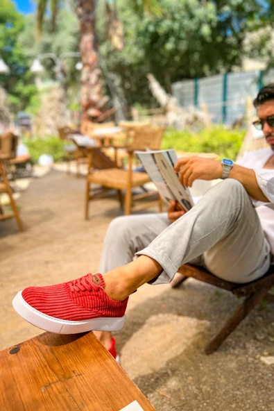 CH173 - KBT Velluto Erkek Ayakkabı KIRMIZI - 4