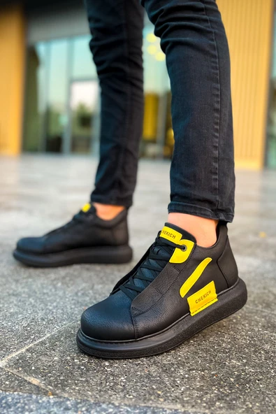 CH131 - GST Frogner Erkek Bot SIYAH - SARI - Resim 3