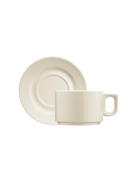 Kütahya Porselen Pera Beyaz Sade 12 Parça Çay Fincan Seti