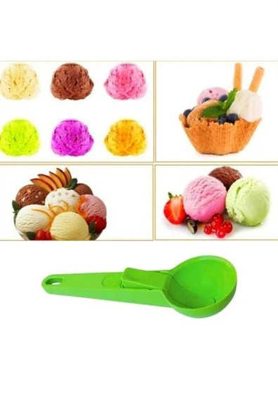 BUFFER® Pratik Mandallı Plastik Dondurma Servis Sunum Kepçesi Kaşığı - 8