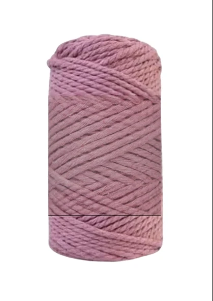 Pamuk Makrome 4 mm İp  Gül Kurusu ürün görseli 1
