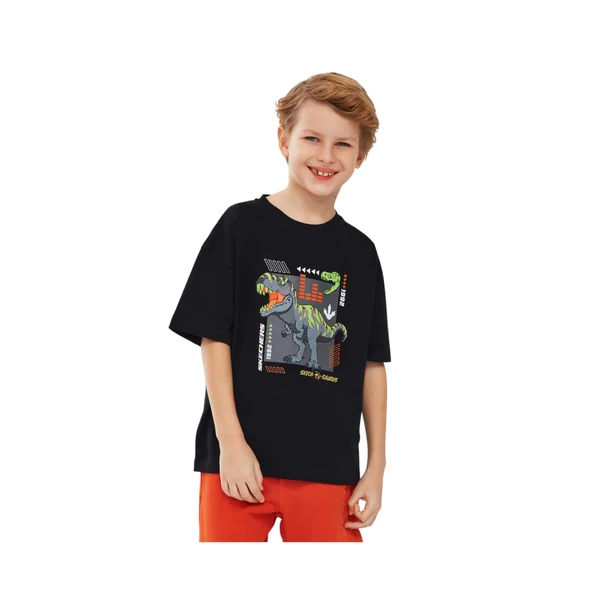 Graphic Tee B Short Sleeve Büyük Erkek Çocuk Siyah Tshirt SK241085-001 ürün görseli 1