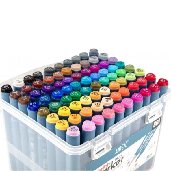 Rich Art-X Sketch Marker Duo Su Bazlı Çift Uçlu Kalem 80 Renk (KOD: 18051) - Resim 2