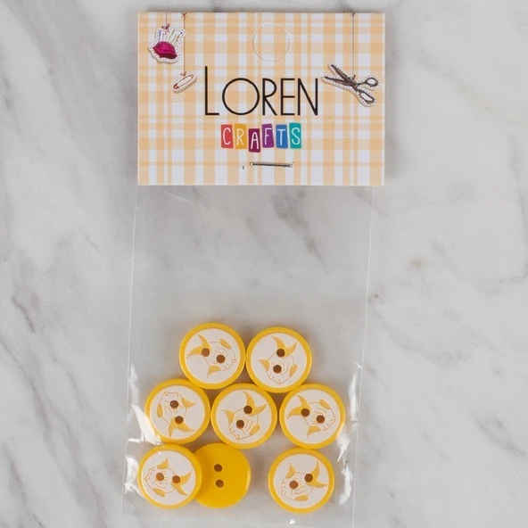 Loren Crafts sarı 8 li balık düğme - 579 ürün görseli 1