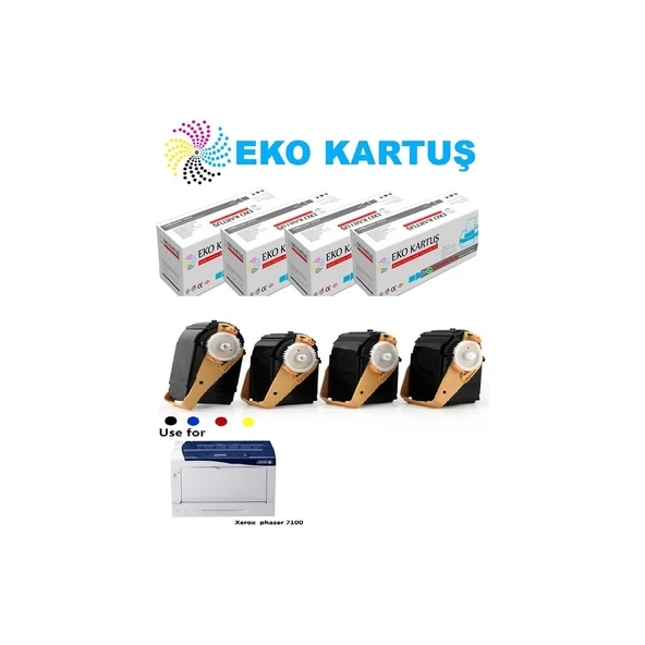 Xerox Phaser 7100N Muadil Toner 4 Renk Takım ürün görseli