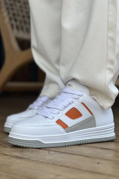 CH2410 - CBT Avax  Erkek Spor Ayakkabı Beyaz/Turuncu - Resim 2