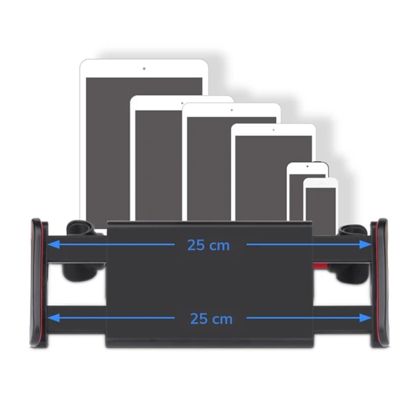 Oto Koltuk Arkası Telefon Tablet Tutucu Ayarlanabilir 360 Derece Dönebilen Pratik Stand (5250) - 3