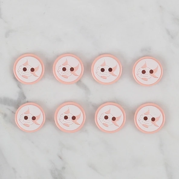 Loren Crafts somon 8 li balık düğme - 569 - Resim 2