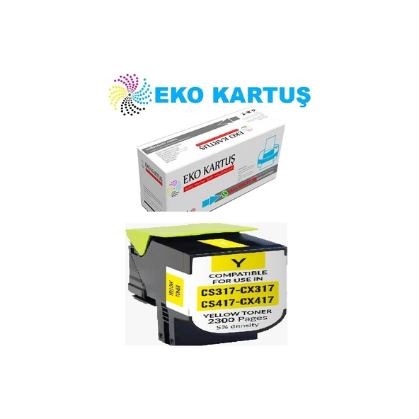 lexmark CX417DE Muadil Toner 4 Renk Set - Resim 4