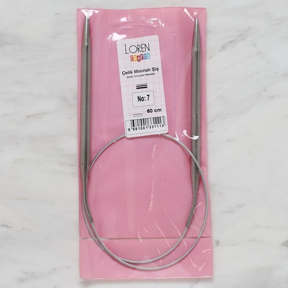 Loren Crafts 7 mm Çelik Misinalı Şiş 60 cm ürün görseli 1