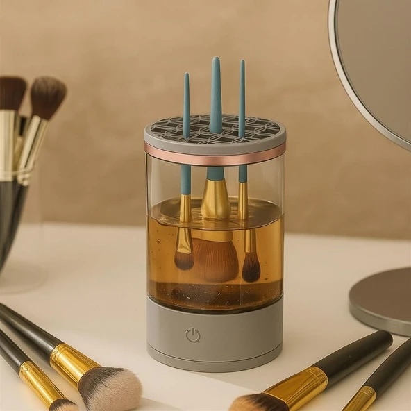 BUFFER® USB Şarjlı Makyaj Fırçası Temizleyici Aparat Hızlı Kurutmalı, Çok Yönlü Fırça Temizleyici